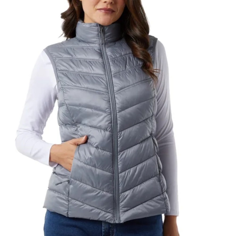 32 Degrees Lightweight Women's Blue Gray Puffer Vest Size Medium NWT